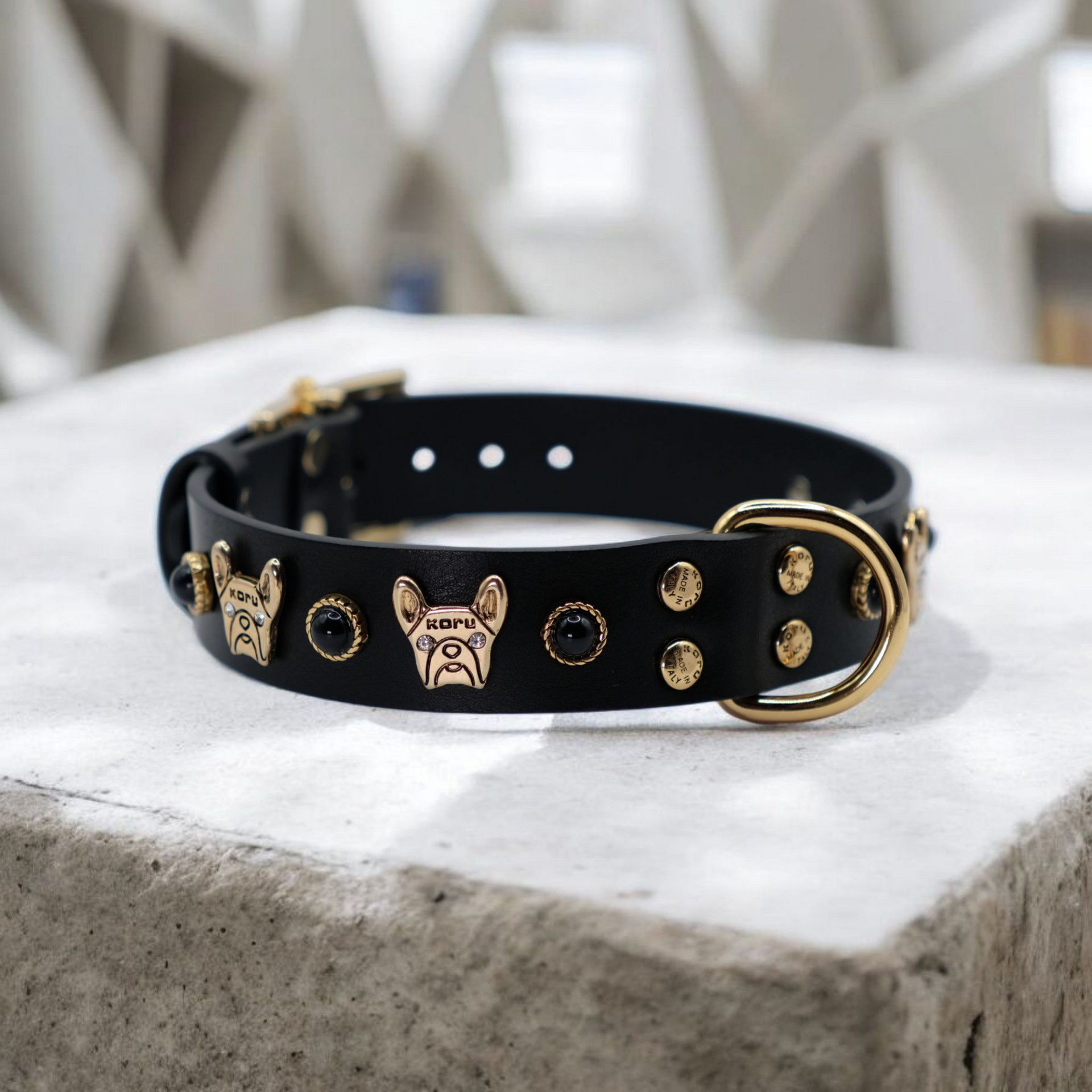 "188" Black Bulldog Collar